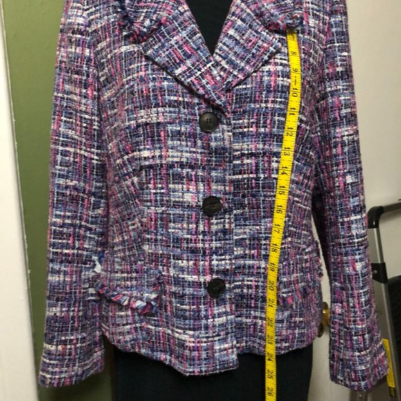 multicolor tweed blazer size 12 LAFAYETTE 148 NEW YORK - Picture 5 of 10